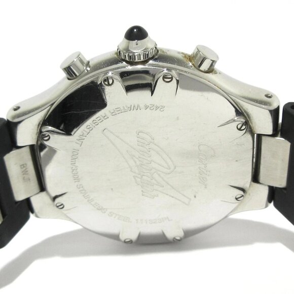 Auth Cartier Chronoscaph LM W10125U2 1******* Black Silver Men's Wrist Watch - Picture 10 of 12
